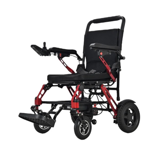 HKM-898067 Lightweight Foldable Electric Wheelchair with Reclining Feature – Magnesium Alloy Frame, 100kg Capacity, Removable Battery