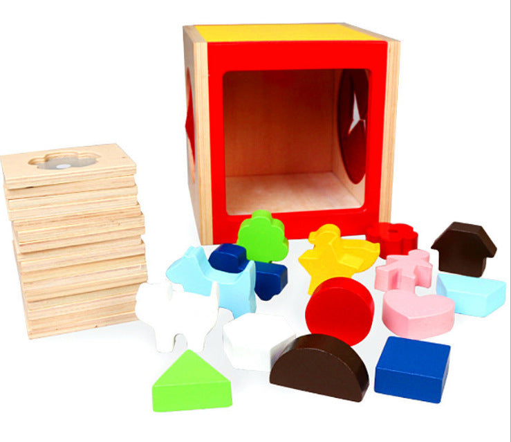 HKM-898067 Touch Box, Wooden Tactile Puzzle Box for Sensory Training and Development
