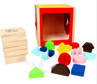 HKM-898067 Touch Box, Wooden Tactile Puzzle Box for Sensory Training and Development