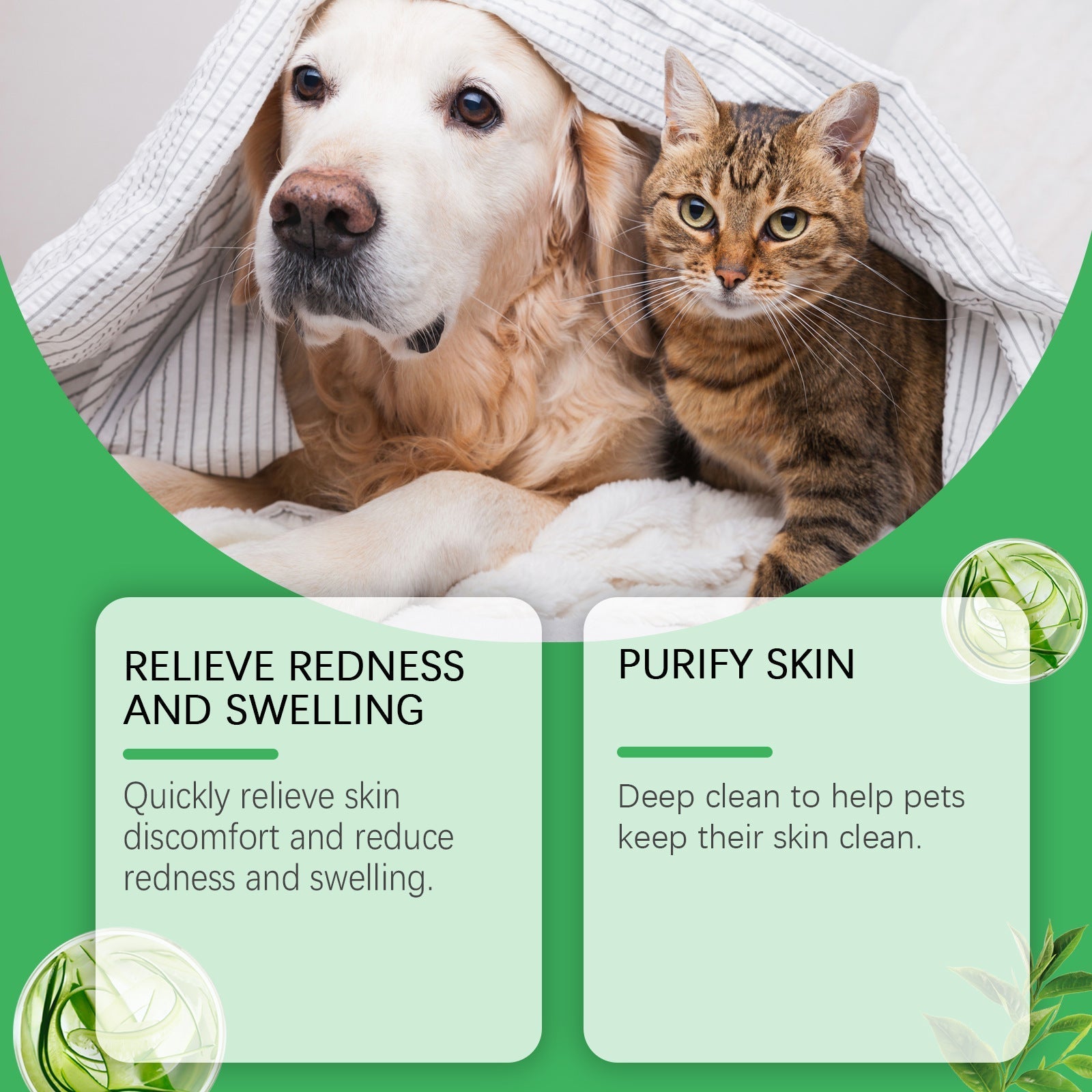 HKM-8981309 Pet Neck Cream for Healthy Skin and Coat, 25g with Aloe, Ginger, Tea Tree Oil, Marigold, and Ganoderma Extract