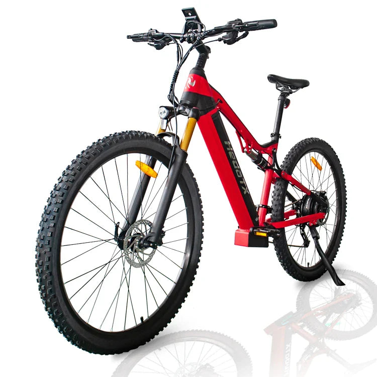 HKM-898515 48V Electric Mountain Bike with Full Suspension, 1000W Motor, 27-Speed Gears, 29-Inch Wheels, Hydraulic Disc Brakes