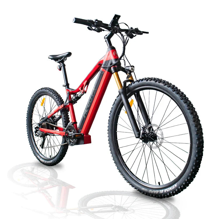 HKM-898515 48V Electric Mountain Bike with Full Suspension, 1000W Motor, 27-Speed Gears, 29-Inch Wheels, Hydraulic Disc Brakes
