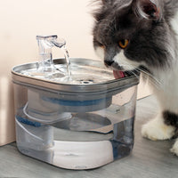 HKM-8985277 Automatic Stainless Steel Water Fountain for Dogs and Cats - 2L Capacity with Ultra-Quiet Pump