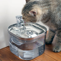 HKM-8985277 Automatic Stainless Steel Water Fountain for Dogs and Cats - 2L Capacity with Ultra-Quiet Pump