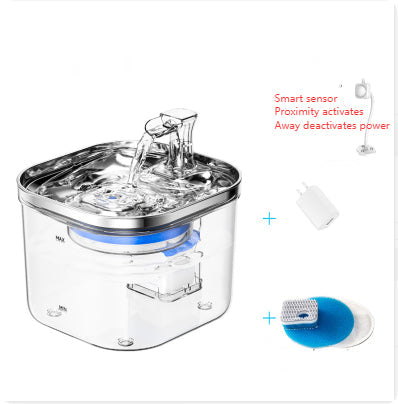 HKM-8985277 Automatic Stainless Steel Water Fountain for Dogs and Cats - 2L Capacity with Ultra-Quiet Pump