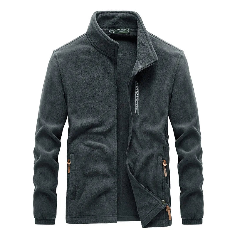 HKM-898579 Men's Jacket Sets Thickened Fleece Coat Brushed Cardigan Sports Outdoor Windproof and Warm Biker Jacket Plus Size Men's Jackets