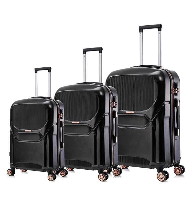HKM-898579 Rolling Luggage Set with 4 Wheels and Customisable Tags