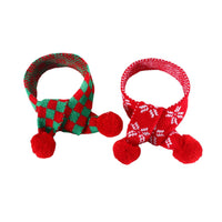 HKM-8986813 Wool Scarf for Pets with Christmas Snowflake and Lattice Pattern, 55cm