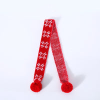 HKM-8986813 Wool Scarf for Pets with Christmas Snowflake and Lattice Pattern, 55cm