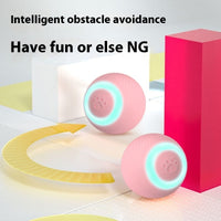 HKM-8987837 Interactive Automatic Cat Teasing Ball Toy - Rechargeable Rolling Silicone ABS Fun Pet Plaything