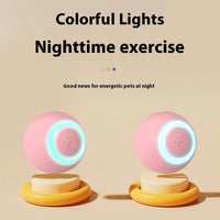 HKM-8987837 Interactive Automatic Cat Teasing Ball Toy - Rechargeable Rolling Silicone ABS Fun Pet Plaything