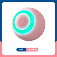 HKM-8987837 Interactive Automatic Cat Teasing Ball Toy - Rechargeable Rolling Silicone ABS Fun Pet Plaything