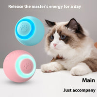HKM-8987837 Interactive Automatic Cat Teasing Ball Toy - Rechargeable Rolling Silicone ABS Fun Pet Plaything
