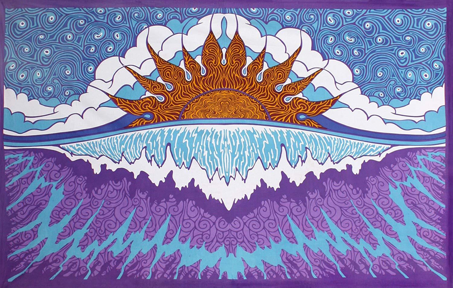 HKM-898899 Vibrant Polyester Printed Tapestry for Home Décor