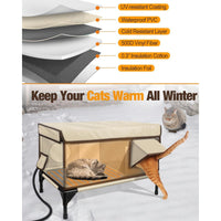 HKM-8989245 Beige Waterproof Oxford Cloth Cat House for Dogs - Outdoor PVC Pipe Design, Available in S, M, L