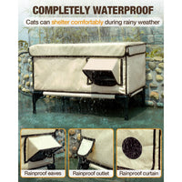 HKM-8989245 Beige Waterproof Oxford Cloth Cat House for Dogs - Outdoor PVC Pipe Design, Available in S, M, L