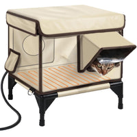 HKM-8989245 Beige Waterproof Oxford Cloth Cat House for Dogs - Outdoor PVC Pipe Design, Available in S, M, L