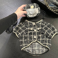 HKM-8989757 Cotton Pet Winter Coat with Hat for Dogs and Cats in Black and Red
