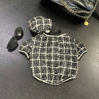 HKM-8989757 Cotton Pet Winter Coat with Hat for Dogs and Cats in Black and Red