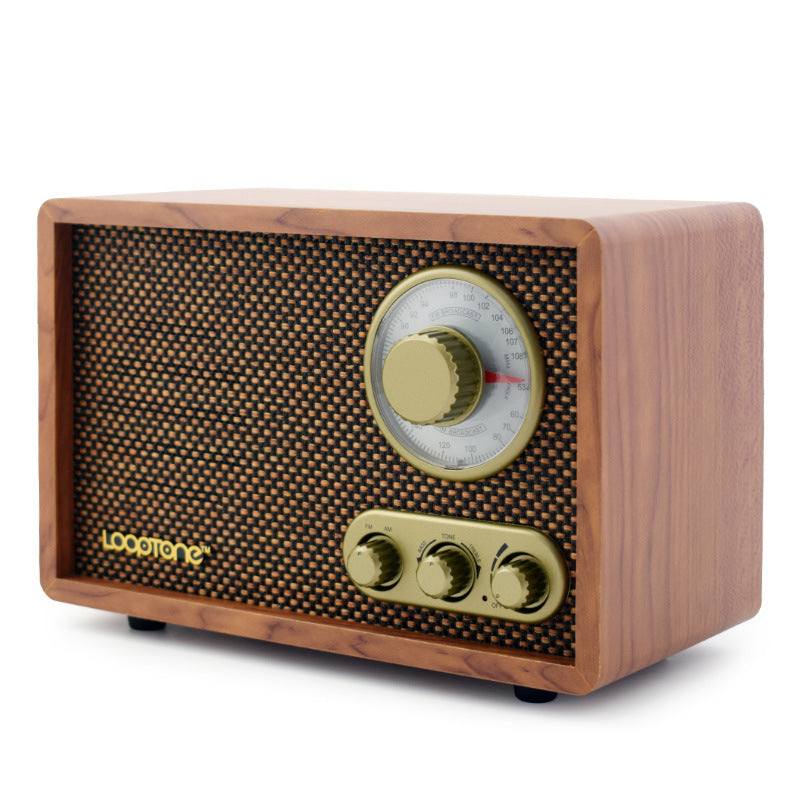 HKM-899027 Retro Wooden Bluetooth Radio with FM/AM and Adjustable Tone