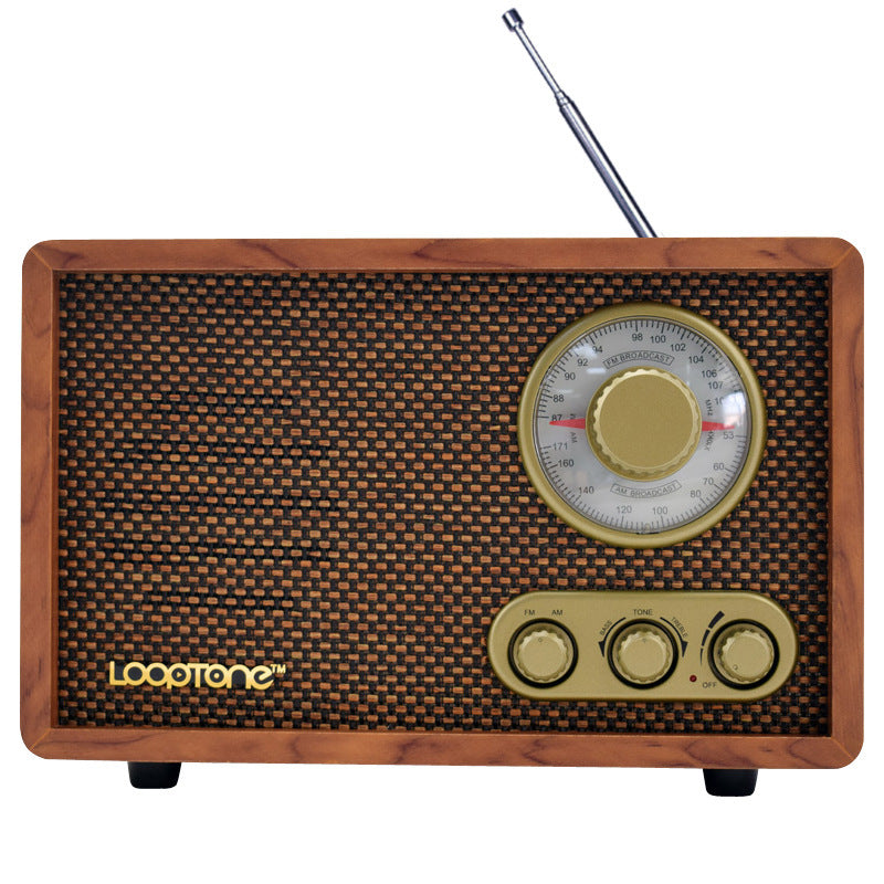 HKM-899027 Retro Wooden Bluetooth Radio with FM/AM and Adjustable Tone