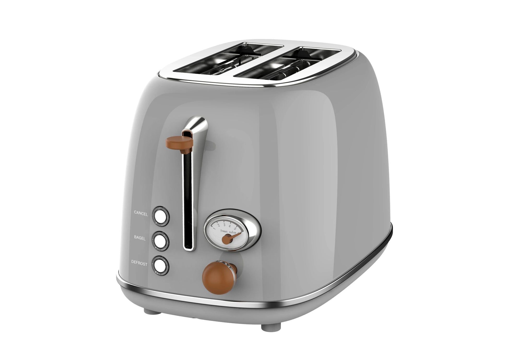 HKM-899091 Stainless Steel 2-Slice Toaster with Bun Warmer for Effortless Breakfasts