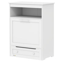 HKM-8991165 Pet Feeder Station with Storage Cabinet, Removable Bowls, and Treat Storage - White MDF Design