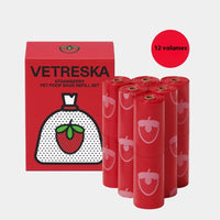 HKM-8991421 Portable Dog Poop Picking Bags with Fragrant Inner Bags - 15 Count Roll in Capsule Holder