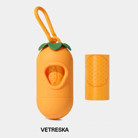 HKM-8991421 Portable Dog Poop Picking Bags with Fragrant Inner Bags - 15 Count Roll in Capsule Holder