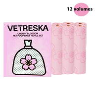 HKM-8991421 Portable Dog Poop Picking Bags with Fragrant Inner Bags - 15 Count Roll in Capsule Holder