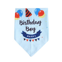 HKM-8992573 Pet Birthday Triangle Scarf in Balloon Blue and Pink, Ribbon Blue and Pink - One Size Polyester Accessory