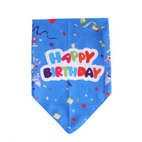HKM-8992573 Pet Birthday Triangle Scarf in Balloon Blue and Pink, Ribbon Blue and Pink - One Size Polyester Accessory