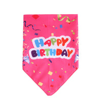 HKM-8992573 Pet Birthday Triangle Scarf in Balloon Blue and Pink, Ribbon Blue and Pink - One Size Polyester Accessory