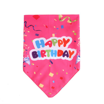 HKM-8992573 Pet Birthday Triangle Scarf in Balloon Blue and Pink, Ribbon Blue and Pink - One Size Polyester Accessory