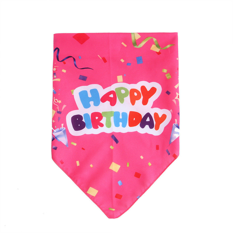 HKM-8992573 Pet Birthday Triangle Scarf in Balloon Blue and Pink, Ribbon Blue and Pink - One Size Polyester Accessory