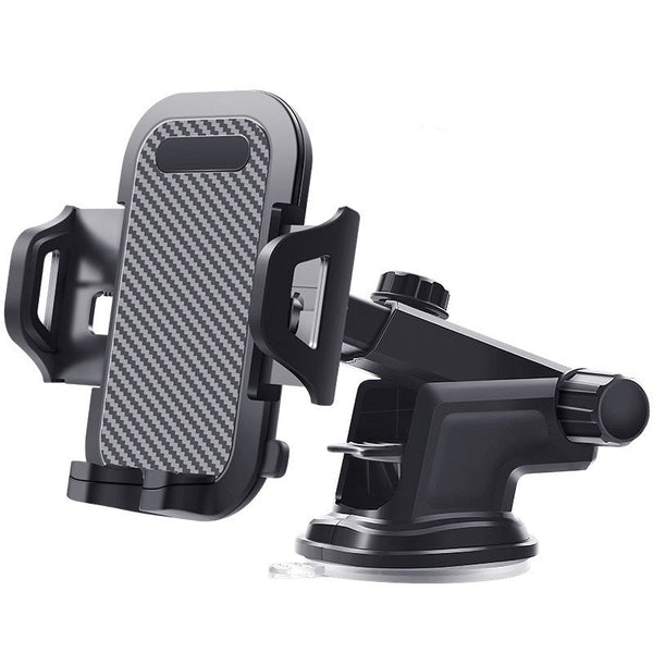 HKM-899411 Carbon Fiber Car Phone Holder for 4.0-7.0 Inch Devices - Anti-Vibration, Anti-Skid Design