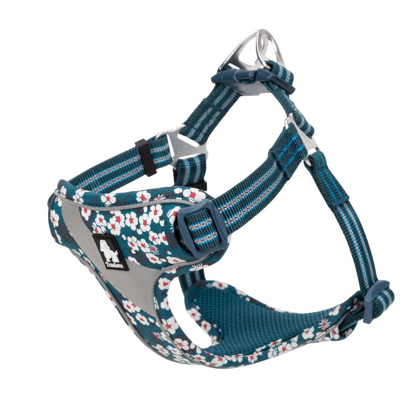 HKM-8994237 Floral Chest Strap for Pets - Adjustable Nylon Outdoor Travel Traction Harness