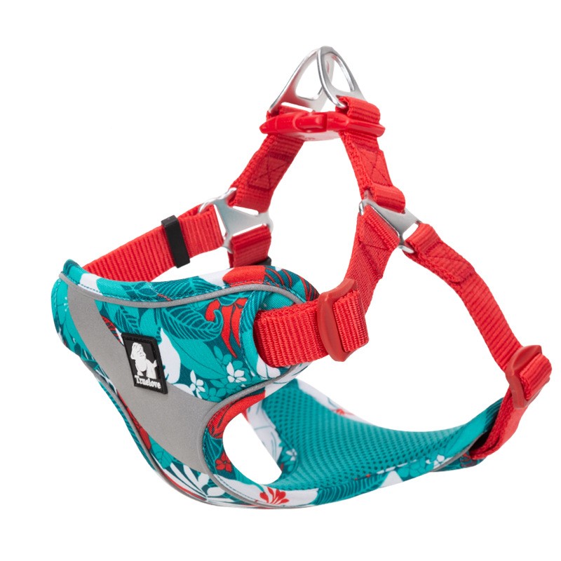 HKM-8994237 Floral Chest Strap for Pets - Adjustable Nylon Outdoor Travel Traction Harness