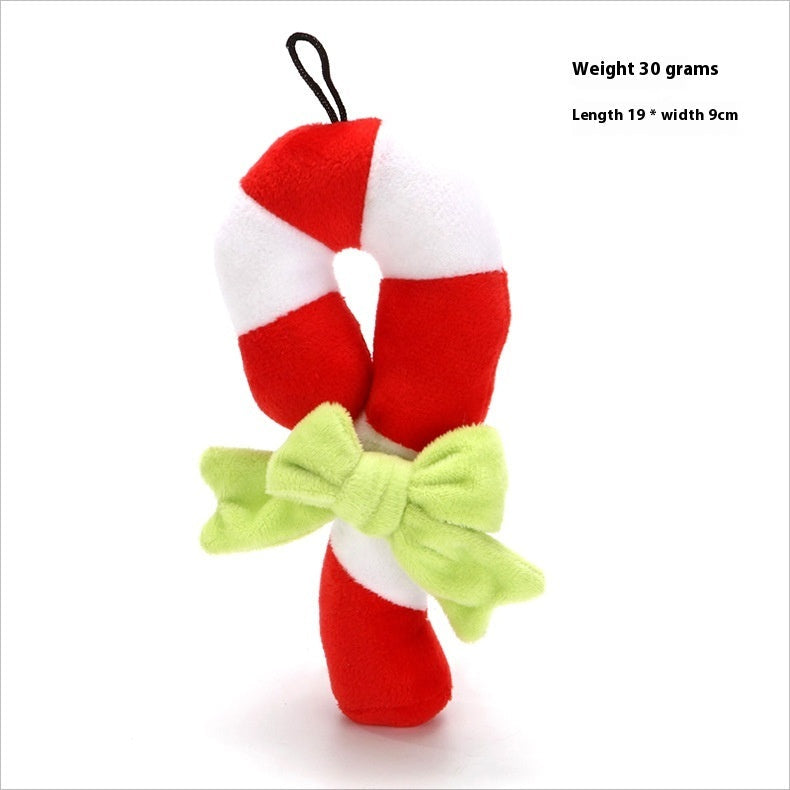 HKM-8994621 Christmas-Themed Tear-Resistant Plush Pet Toy for Cats and Dogs