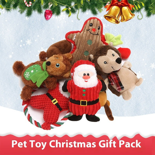 HKM-8994621 Christmas-Themed Tear-Resistant Plush Pet Toy for Cats and Dogs