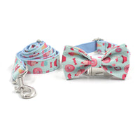 HKM-8994749 Cute Cartoon Dog Collar and Leash Set with Bow in Macaron Colors