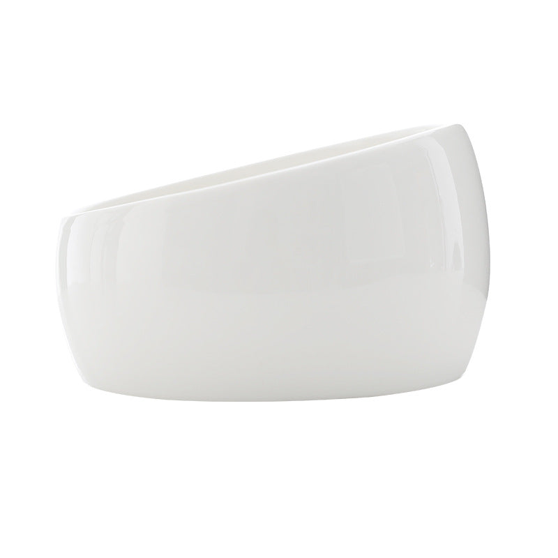 HKM-8995133 Ceramic Cat Food Bowl with Lead-Free Color Glaze, 1000ml Capacity, Enlarged Design for Easy Feeding