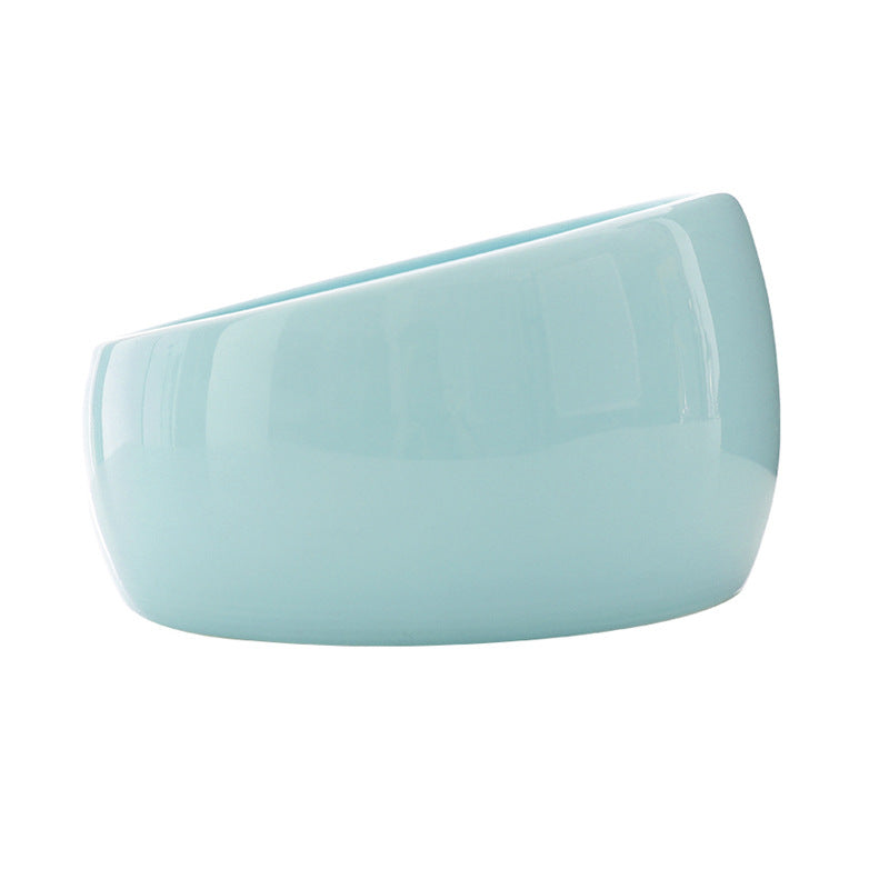 HKM-8995133 Ceramic Cat Food Bowl with Lead-Free Color Glaze, 1000ml Capacity, Enlarged Design for Easy Feeding