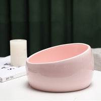 HKM-8995133 Ceramic Cat Food Bowl with Lead-Free Color Glaze, 1000ml Capacity, Enlarged Design for Easy Feeding