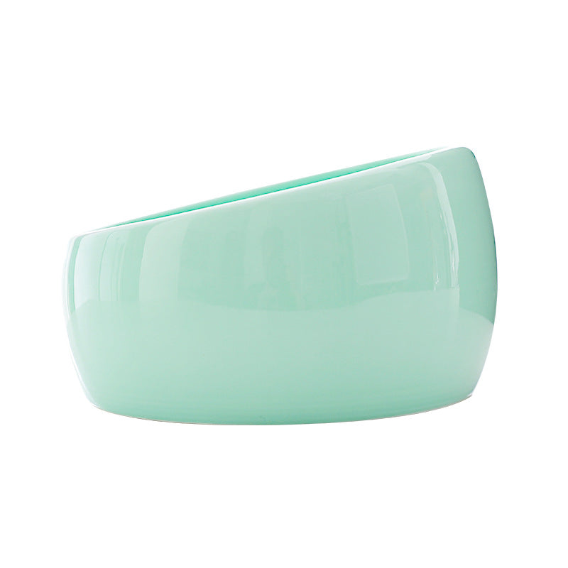 HKM-8995133 Ceramic Cat Food Bowl with Lead-Free Color Glaze, 1000ml Capacity, Enlarged Design for Easy Feeding