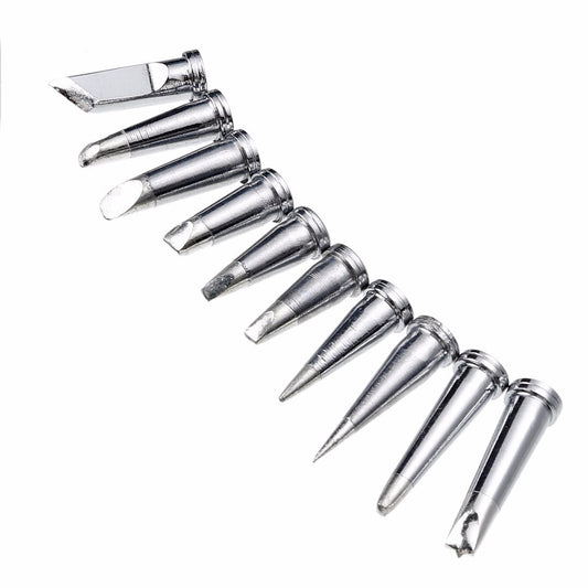 HKM-899539 10-Piece Lead-Free Soldering Iron Tip Set for LT Soldering Station - Durable Compatibility and Versatile Styles