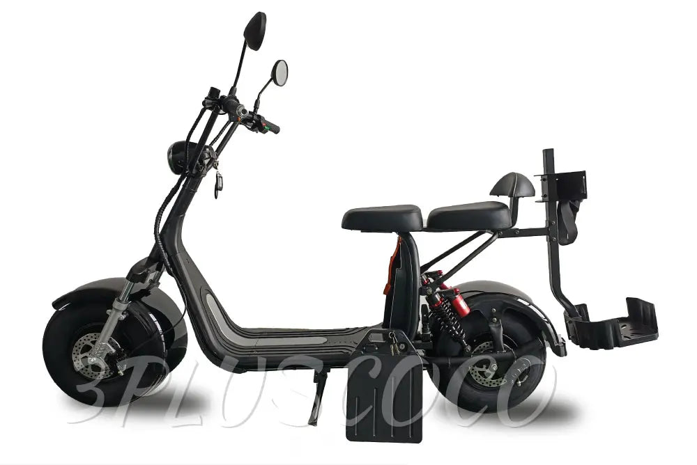 HKM-899539 Electric Scooter with Golf Rack and Removable Battery, 1500W-2000W Motor, Max Speed 41-50km/h, 60V 12AH Lithium Battery, Hydraulic Disc Brakes