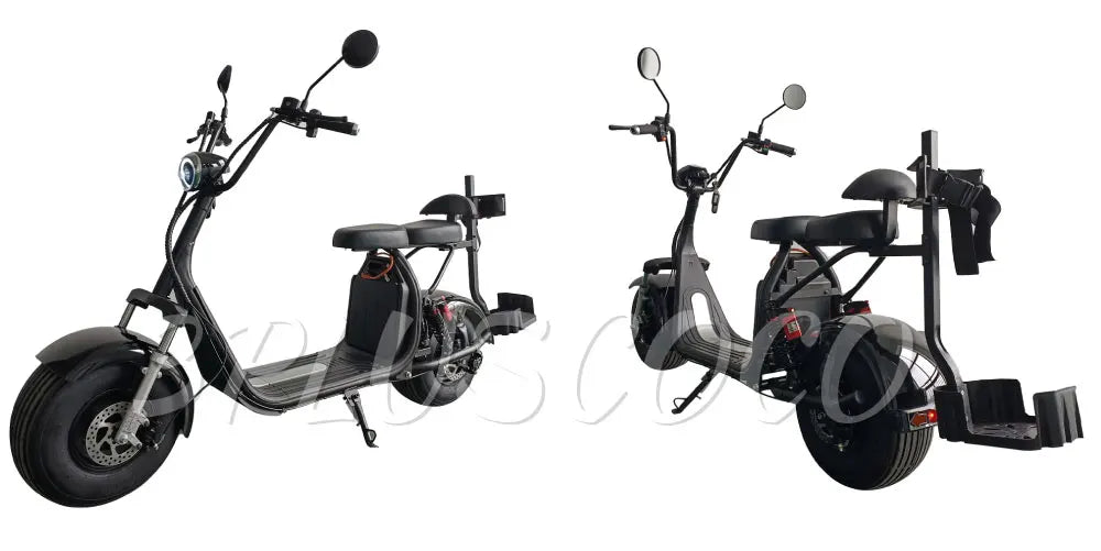 HKM-899539 Electric Scooter with Golf Rack and Removable Battery, 1500W-2000W Motor, Max Speed 41-50km/h, 60V 12AH Lithium Battery, Hydraulic Disc Brakes