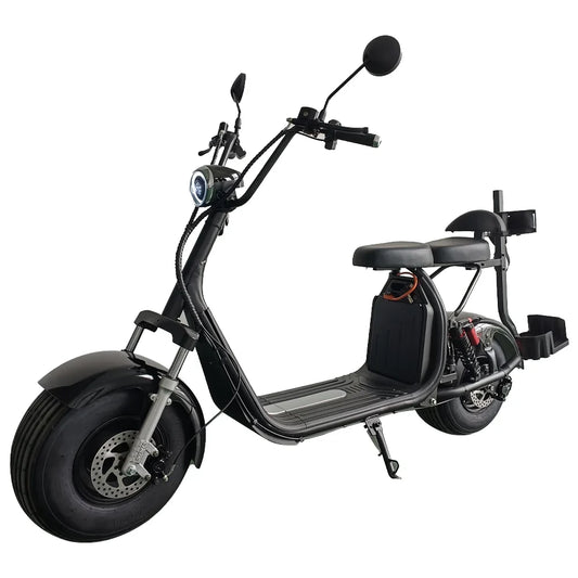 HKM-899539 Electric Scooter with Golf Rack and Removable Battery, 1500W-2000W Motor, Max Speed 41-50km/h, 60V 12AH Lithium Battery, Hydraulic Disc Brakes