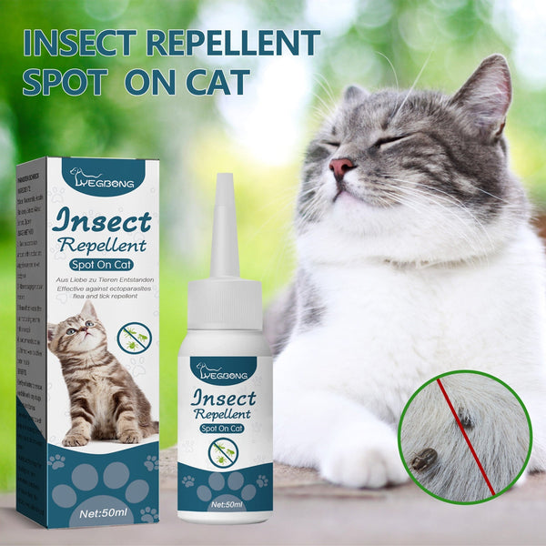 HKM-8996541 Pet Anti-Flea and Tick Solution - 50ml with Natural Oils for Cats